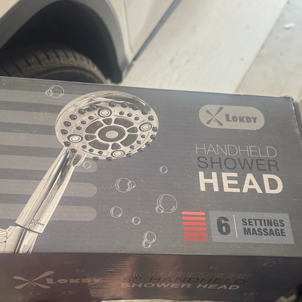Chrome Handheld Shower Head - 6-Setting Massage (Silver)